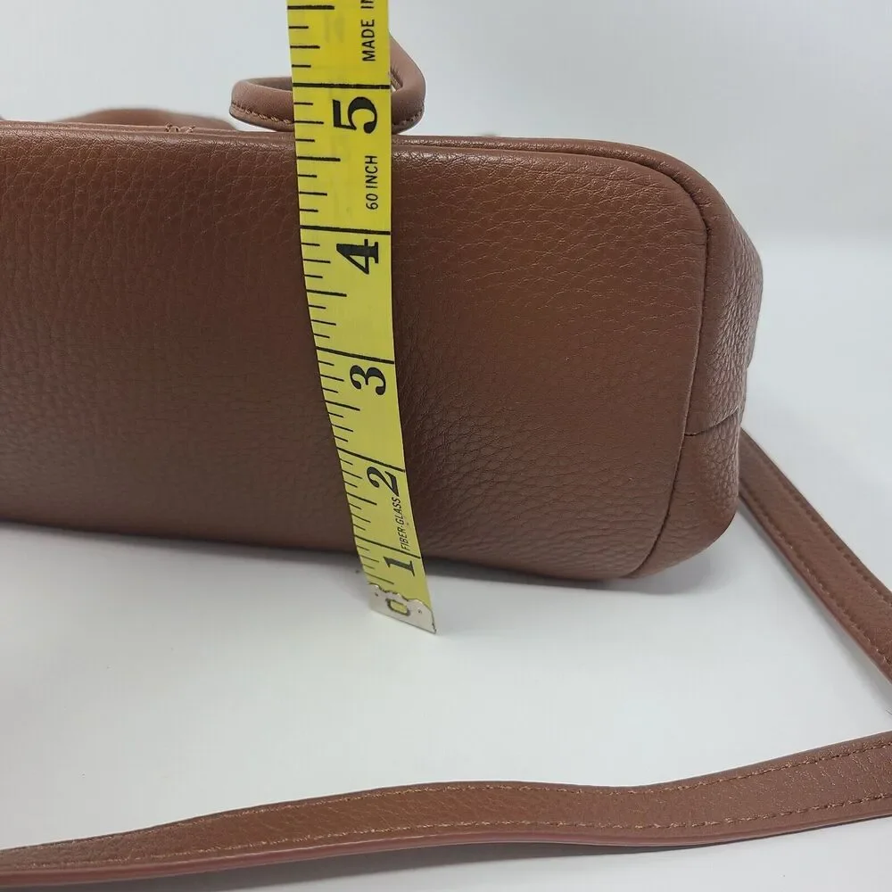 Sanctuary Brown Leather Drawstring Bucket Bag Handbag Purse New without Tags